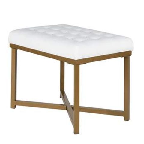 Danes Tufted Bench With Iron Legs Ivory Dream - Finch : Target with regard to The Role of Mirror Accents in the Benzara BM233878 Bench