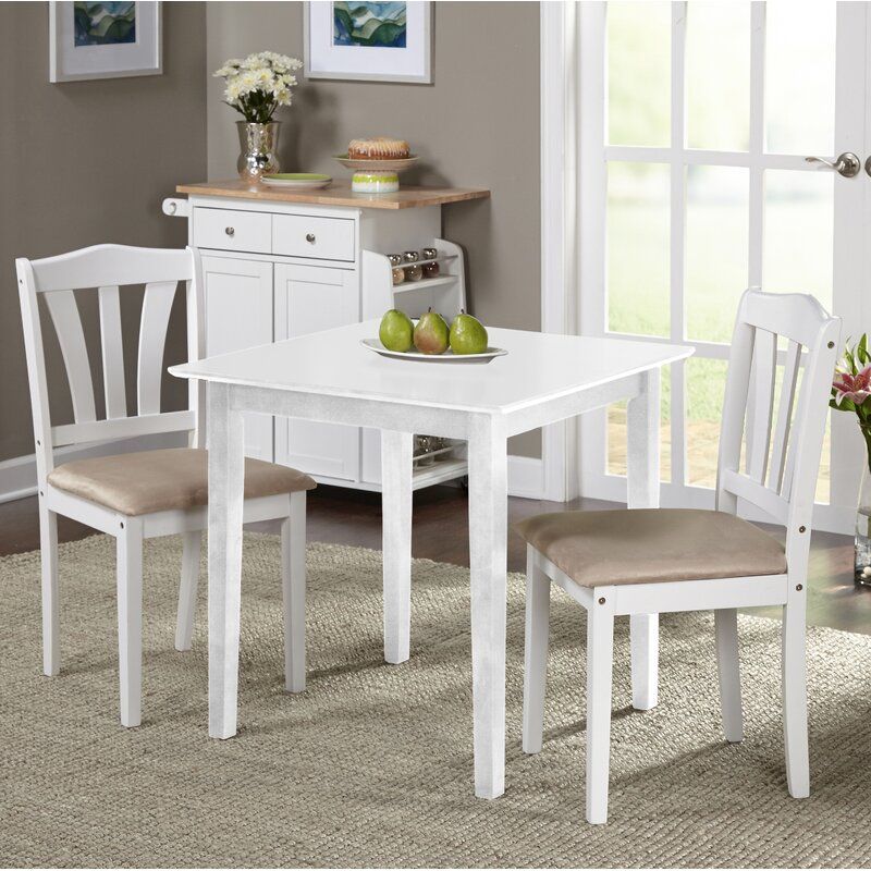 Dannie Mini 2 Chair Dining Table For Small Space - Furwoodd regarding Small Dining Table With 2 Chairs Set