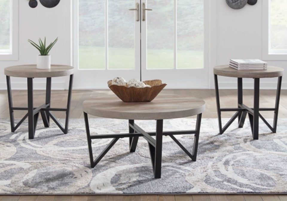Deanlee Brown Occasional Table Set - Evansville Overstock Warehouse with Lenore Occasional Collection, Cocktail Table