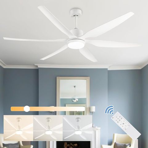 Depuley 66 Inch White Ceiling Fans With Lights Remote Control, 6 Blade ... within Creating peaceful outdoor retreats with modern ceiling fan design