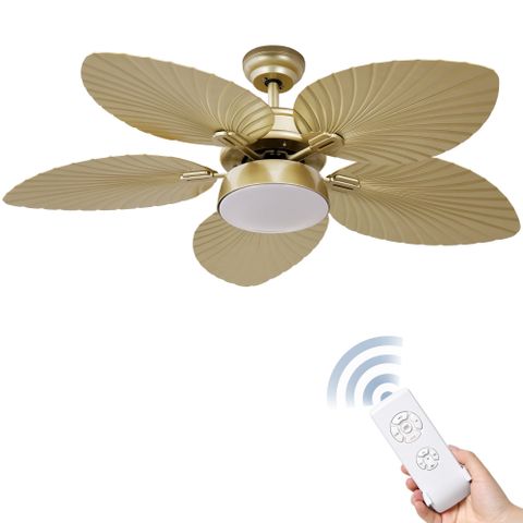 Dextrus 52-Inch Tropical Ceiling Fans With Light And Remote, 3 Speed 5 ... with regard to Ceiling Fan With Tropical Palm Blades Outdoor