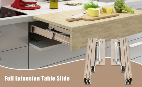 Dining Table Extension Tabletop, Push-Pull Drawer Slide Hardware Set ... within Extendable Dining Table With Slide Mechanism