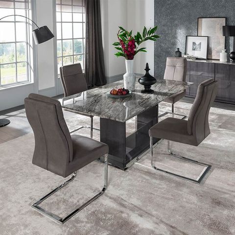 Dining Table Set Klarna - Kaley Furniture within Marble Top Dining Table With Chairs Set