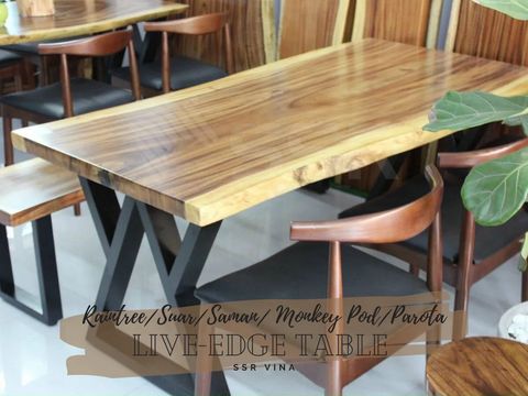 Dining Table Sets Solid Wood Slab Live Edge Table Customized ... for How to Choose an Affordable Solid Wood Dining Table That Lasts