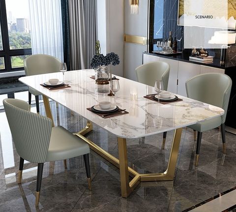 Discover Exquisite Marble Top Dining Table At Shopps for Marble Top Dining Table With Chairs Set
