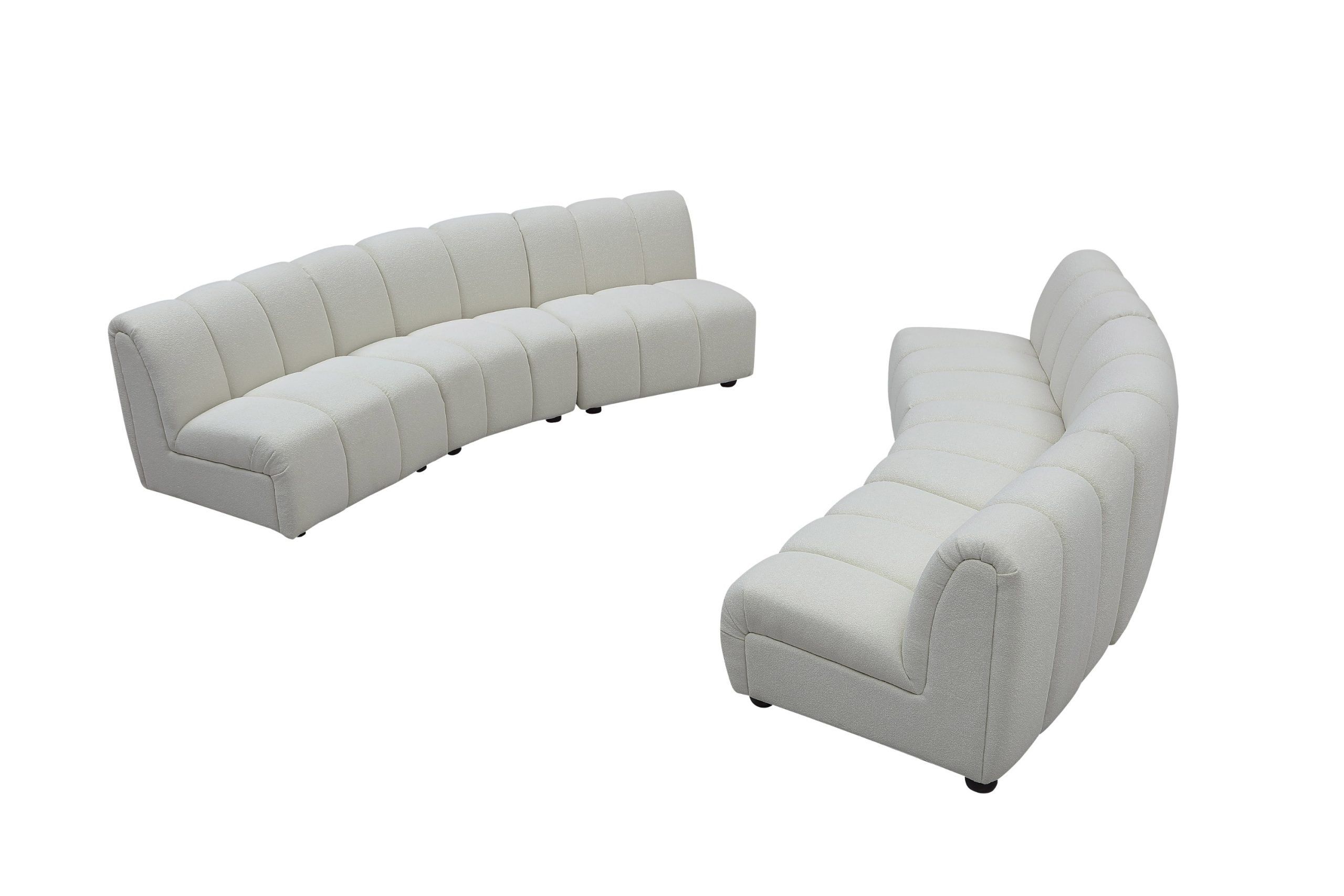 Divani Casa Olandi - Modern White Fabric Curved Sectional Sofa Set ... inside Exploring the Allure of the Divani Casa Weldon Curved Sectional