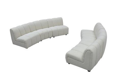 Divani Casa Olandi - Modern White Fabric Curved Sectional Sofa Set ... inside Exploring the Allure of the Divani Casa Weldon Curved Sectional