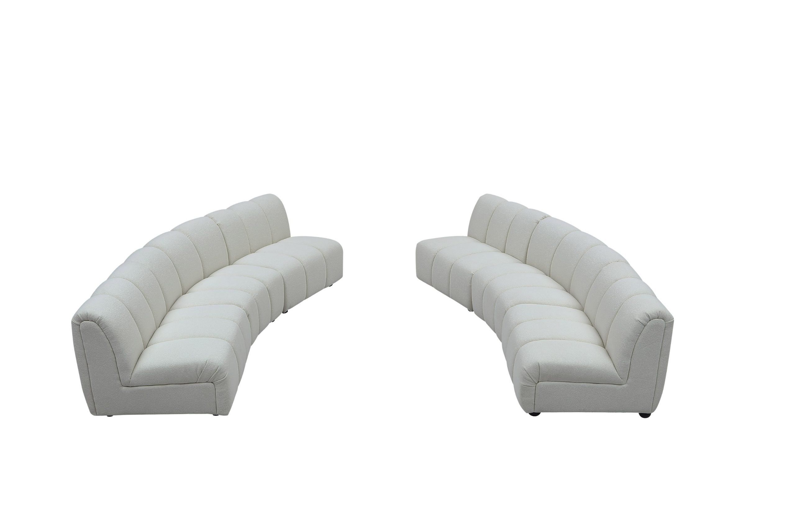 Divani Casa Olandi - Modern White Fabric Curved Sectional Sofa Set ... with Divani Casa Weldon Modern Off-White Fabric Curved Sectional