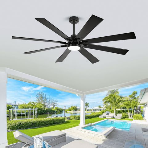 Doozoler 72In Large Industrial Ceiling Fan With Light, Outdoor Ceiling ... within Large Outdoor Ceiling Fan For Commercial Patio