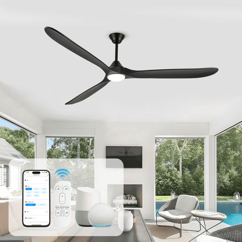 Doozoler Smart Ceiling Fan With Light - 70" Outdoor Ceiling Fans For ... with Large Outdoor Ceiling Fan With Dc Motor