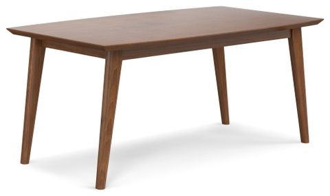 Draper Solid Wood Mid Century Rectangle Dining Table, Walnut Veneer ... in Modern interpretations of classic mid century rectangular walnut dining table designs