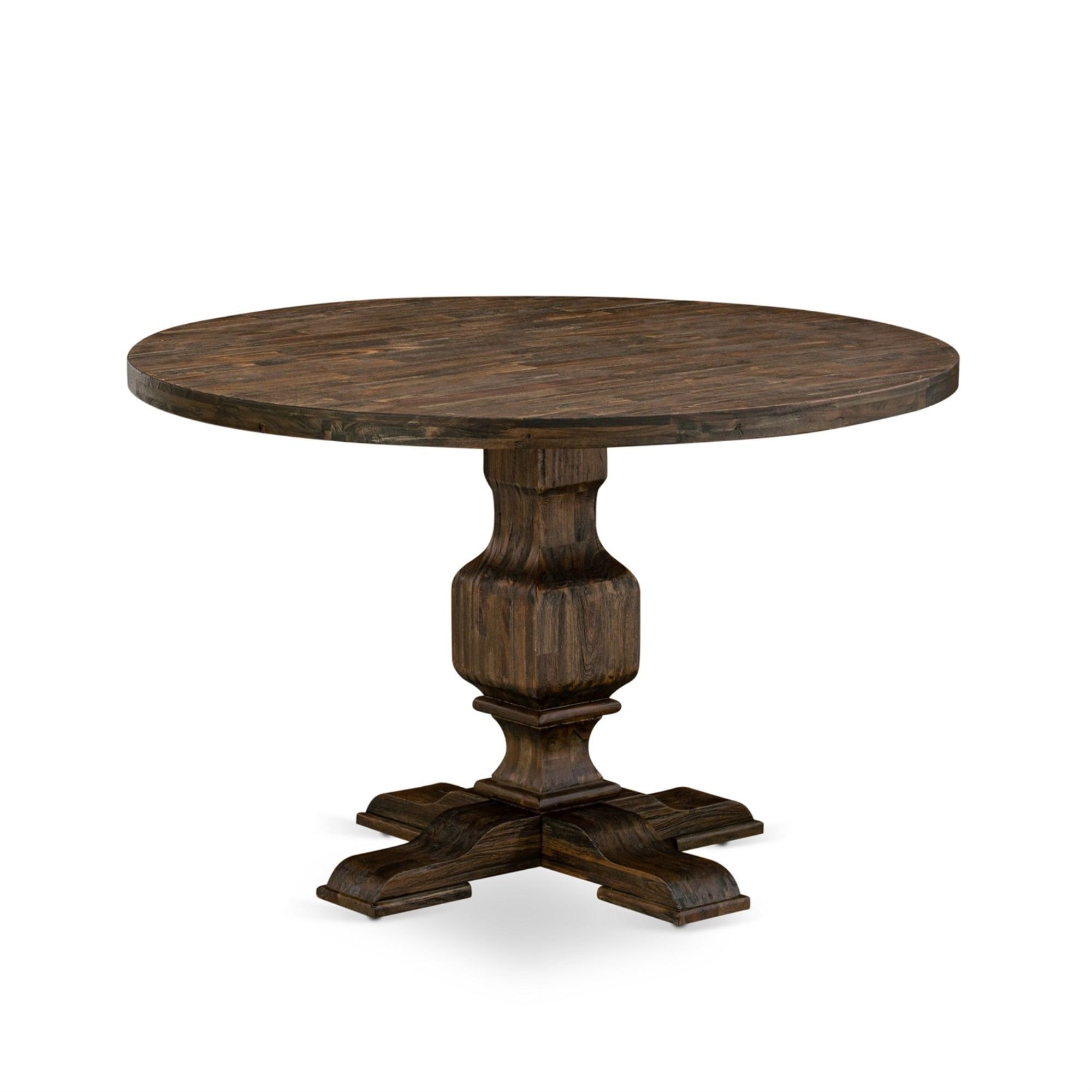 The Enduring Appeal of Rustic Rubberwood Dining Tables with a Distressed Jacobean Finish