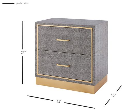 Edinburgh 2-Drawer Faux Shagreen End Table - Contemporary - Side Tables And End Tables - By ... with Sleek Black Faux Shagreen End Table With Two Drawers And Tapered Legs