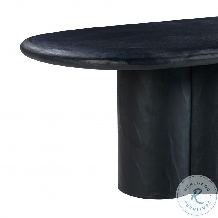 Elika Black Faux Plaster Oval Dining Table From Tov | Coleman Furniture intended for Elika Black Oval Dining Table A Deep Dive into Its Design and Durability