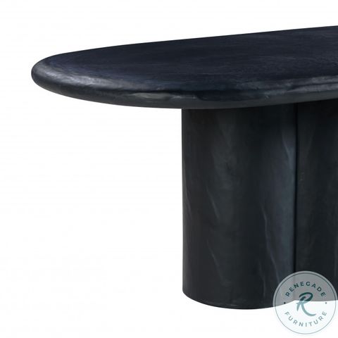 Elika Black Faux Plaster Oval Dining Table From Tov | Coleman Furniture intended for Elika Black Oval Dining Table A Deep Dive into Its Design and Durability