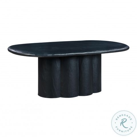 Elika Black Faux Plaster Oval Dining Table From Tov | Coleman Furniture pertaining to Gevra Black Acacia & Faux Plaster Dining Table