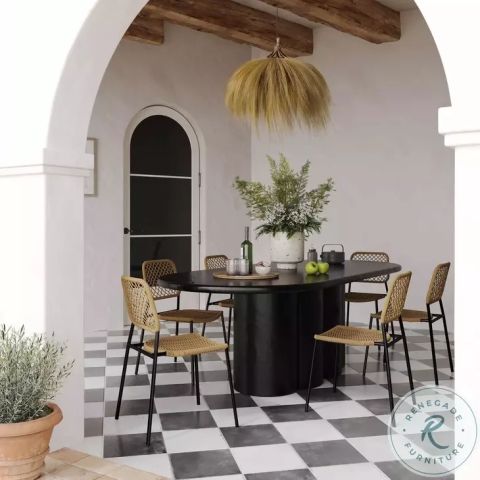 Elika Black Faux Plaster Oval Dining Table From Tov | Coleman Furniture with Elika Faux Plaster Oval Dining Table, Black