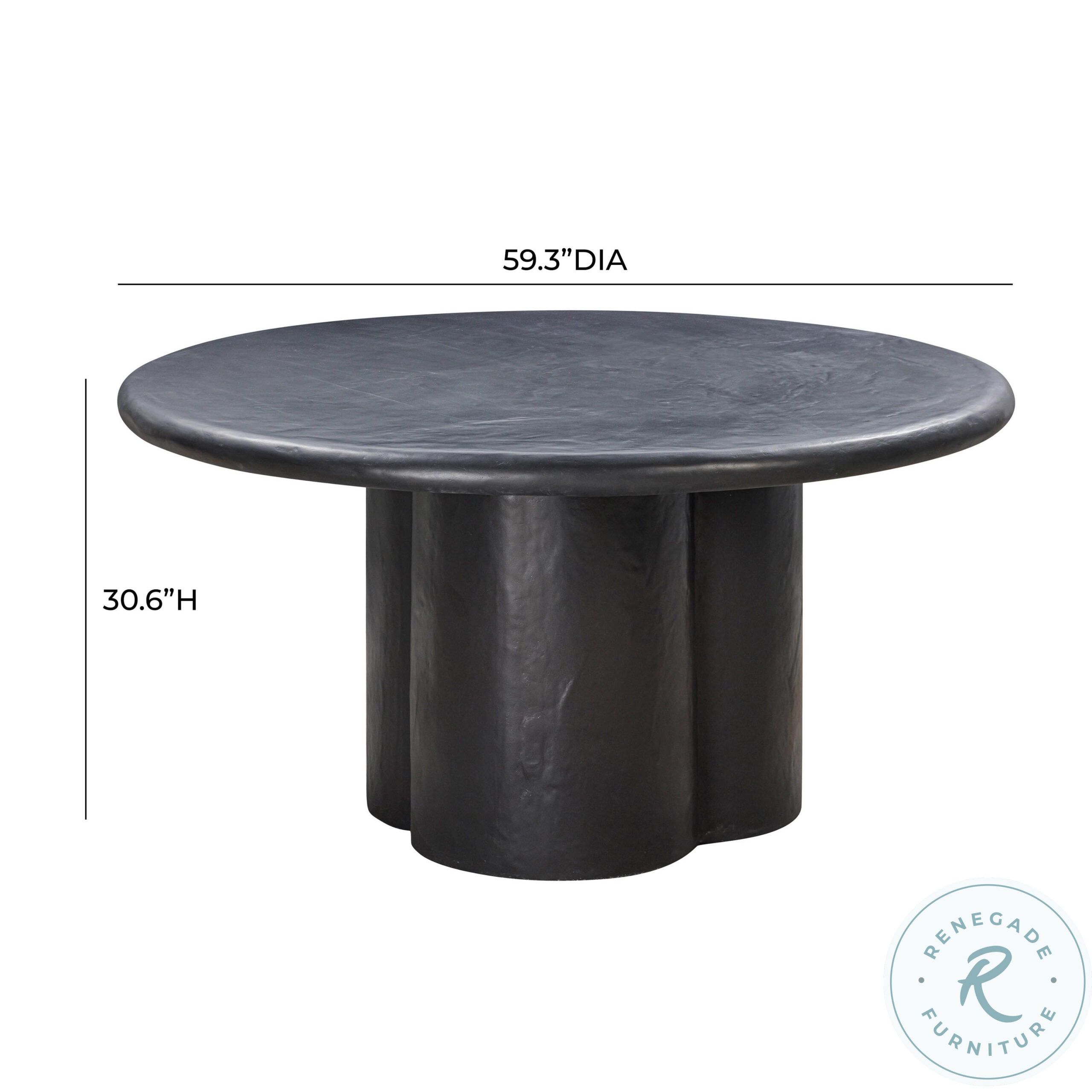 Elika Black Faux Plaster Round Dining Table From Tov | Coleman Furniture pertaining to Gevra Black Acacia &amp; Faux Plaster Dining Table