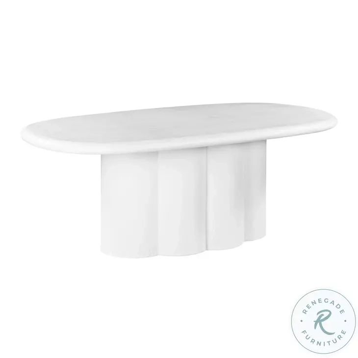 Elika White Faux Plaster Oval Dining Table From Tov | Coleman Furniture intended for Elika Black Oval Dining Table A Deep Dive into Its Design and Durability