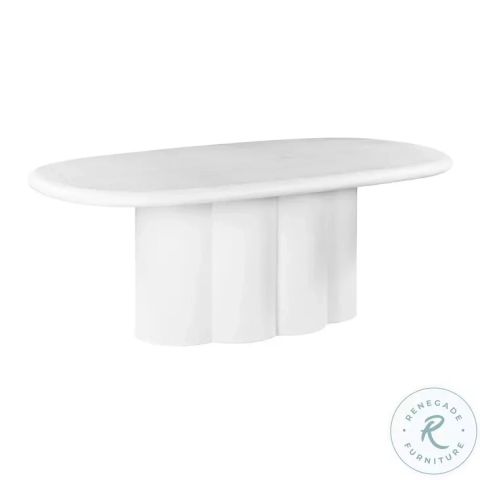 Elika White Faux Plaster Oval Dining Table From Tov | Coleman Furniture intended for Elika Black Oval Dining Table A Deep Dive into Its Design and Durability