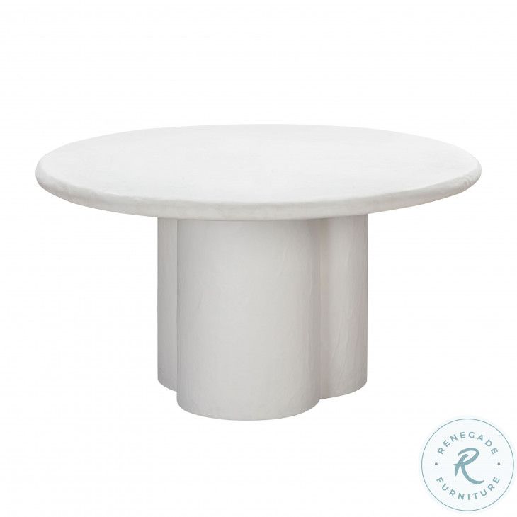 Elika White Faux Plaster Round Dining Table From Tov | Coleman Furniture for Elika Faux Plaster Oval Dining Table, Black