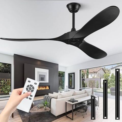 Eliora 72 Inch Ceiling Fan With Remote And Wall Switch, Large Wood ... within How outdoor ceiling fans with remote and wall switch can transform your patio experience
