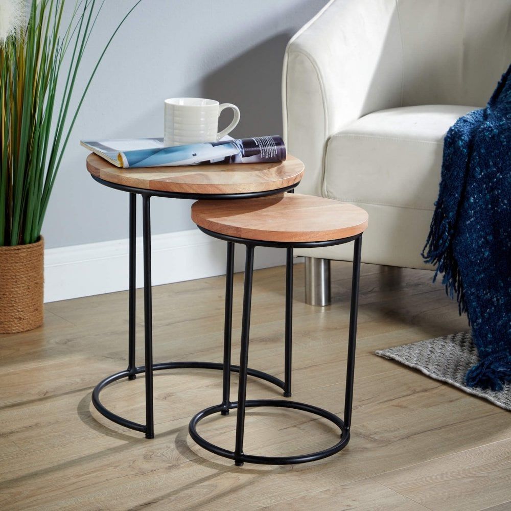Elkart Nest 2 Round Tables - Big Furniture Warehouse with Bowery Hill Contemporary Living Room Nest Pair Of 2 Round Tables