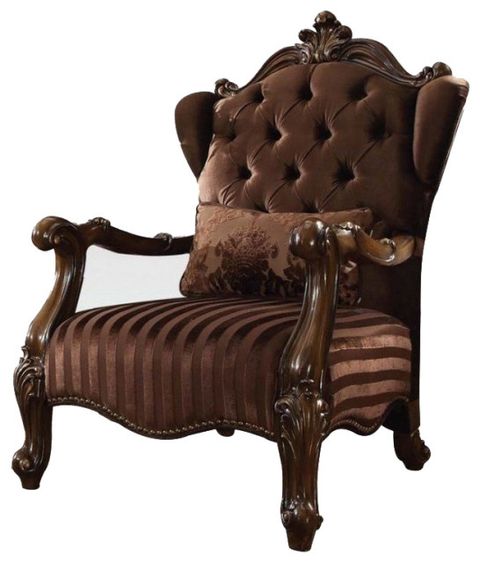 Emma Mason Signature Starboard Chair W/ 1 Pillows In Brown Velvet Cherry Oak - Victorian ... throughout Designing with the Emma Mason Starboard Bench Natural Wood Charm