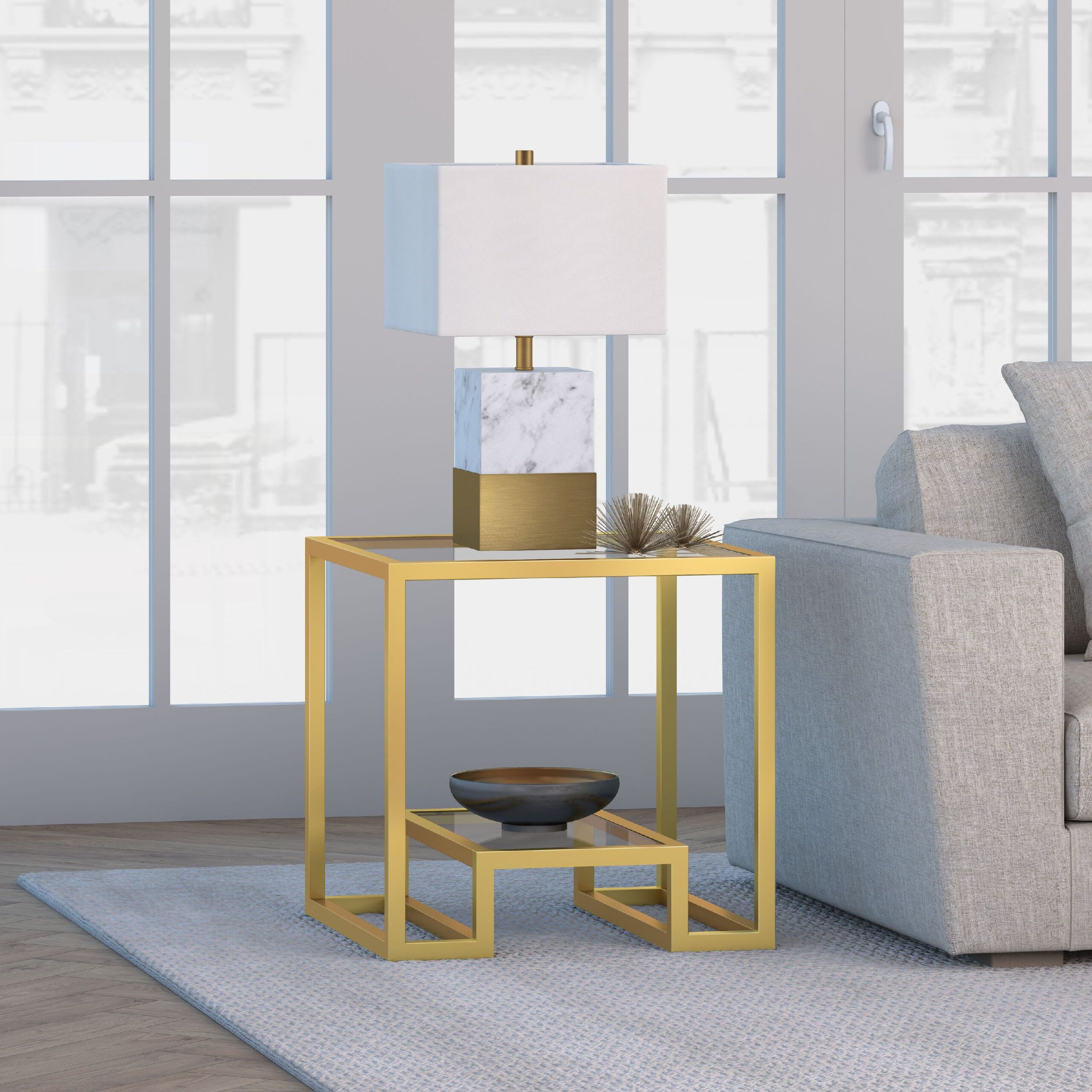 Evelyn&amp;Zoe Contemporary Side Table With Glass Top And Shelf - Walmart ... pertaining to Beyond the Decor How Your Side Table Reflects Your Style