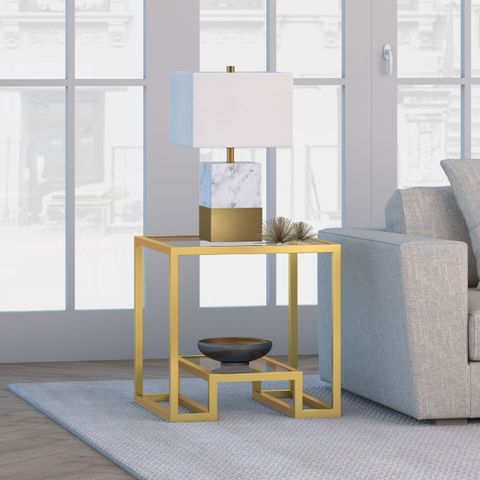 Evelyn&Zoe Contemporary Side Table With Glass Top And Shelf - Walmart ... pertaining to Beyond the Decor How Your Side Table Reflects Your Style