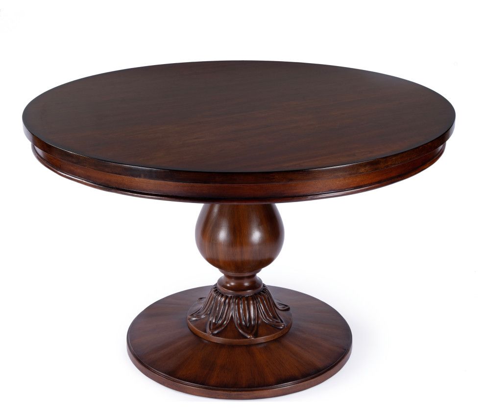 Evie 48&quot; Round Pedestal Dining Table - Traditional - Dining Tables - By ... for The Craftsmanship Behind the Evie 48&quot; Pedestal Dining Table in Antique Cherry