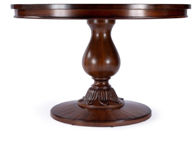 Evie 48&quot; Round Pedestal Dining Table - Traditional - Dining Tables - By ... throughout The Craftsmanship Behind the Evie 48&quot; Pedestal Dining Table in Antique Cherry