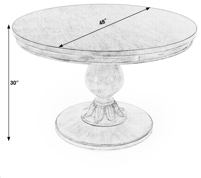 Evie 48&quot; Round Pedestal Dining Table - Traditional - Dining Tables - By ... with regard to The Craftsmanship Behind the Evie 48&quot; Pedestal Dining Table in Antique Cherry