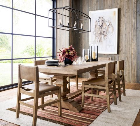 Expandable Dining Table in Old Town Extendable Dining Table, Warm Pecan Brown