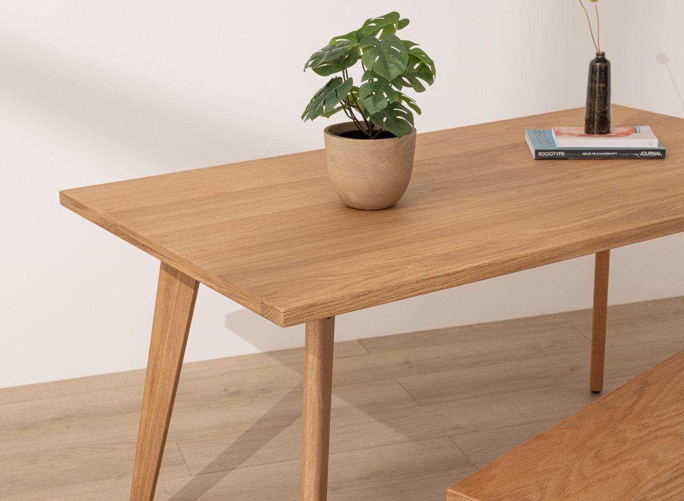 Extendable Natural Solid Oak Scandinavian Dining Table | Grain &amp; Frame intended for Luna Solid Oak Dining Table