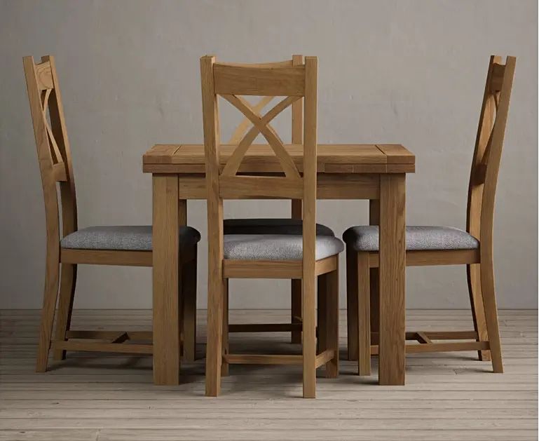 Extending Buxton 90Cm Solid Oak Dining Table With X Back Chairs | Oak ... with How solid oak dining table sets with bench enhance family meal experiences