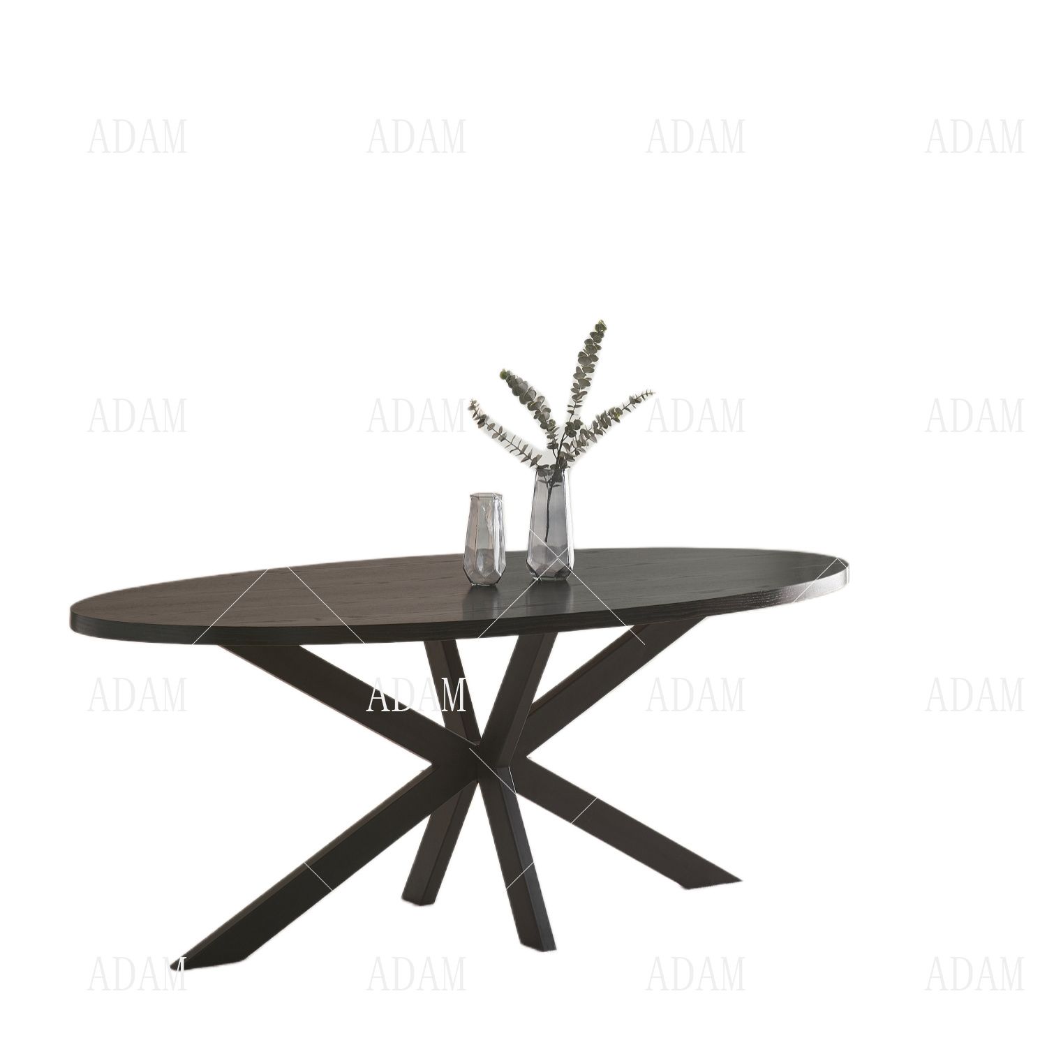 Factory Black Veneer Wood Dining Table With Black Powder Coating Steel ... with Walnut Wood Top Dining Table With Black Powder Coating Base
