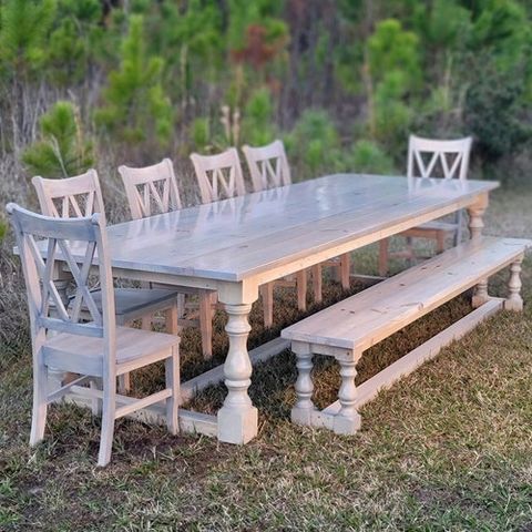 Farmhouse Dining Table Whitewash Rustic - Etsy with Farmhouse Dining Table White Wash Finish