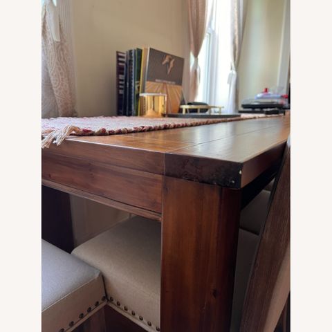 Farmhouse Rectangle Dining Table, Natural Color - Aptdeco regarding Farmhouse Dining Table - Natural