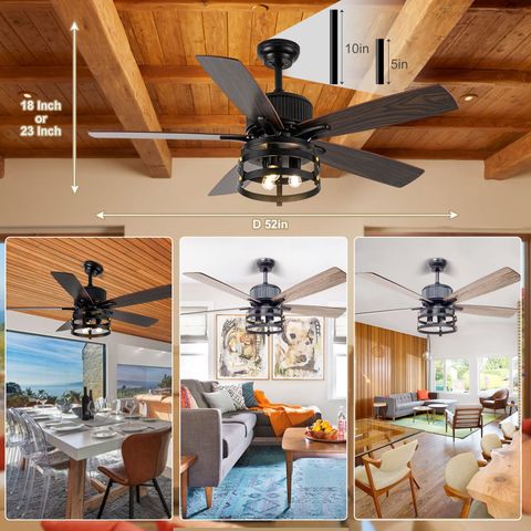 Farmhouse Rustic Ceiling Fans With Lights, Outdoor Ceiling Fan For ... inside Maximizing comfort with outdoor ceiling fans that reverse airflow direction
