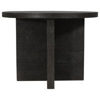 Fernious 48&quot; Round Dining Table, Dark Gray Finish On Mango Solid Wood ... throughout Rubber Wood Round Dining Table, Dark Gray