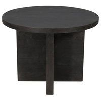 Fernious 48&quot; Round Dining Table, Dark Gray Finish On Mango Solid Wood ... with regard to The Enduring Appeal of Dark Gray Rubber Wood Round Dining Tables