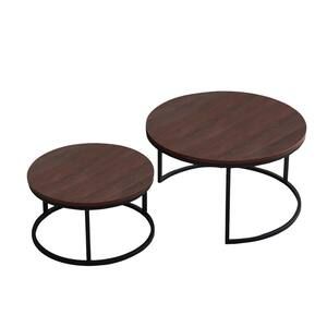 Firstime &amp; Co. 36 X 36 X 18 In Round Firstime &amp; Co. Gray And Brown ... in Creating a Stylish Living Space with Nested Coffee Table Sets