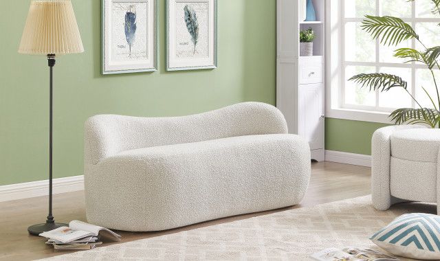 Flair Boucle Fabric Upholstered Bench - Transitional - Upholstered Benches - By Meridian ... in Styling Your Space Adding a Touch of Elegance with a Cream Boucle Bench