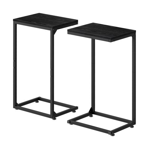 Fogein C Shaped End Table Set Of 2,C Table End Table, Slide Under Sofa ... with Ziva End Tables, Set Of 2, Black