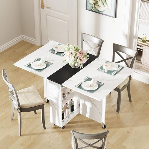 Folding Dining Table, Versatile Foldable Kitchen Dinner Table With ... inside The Hidden Benefits of Foldable Side Extensions