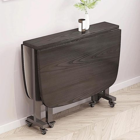 Folding Wooden Dining Table Extendable Rectangular Kitchen Table With ... regarding Creating functional dining areas in tiny studios with foldable furniture solutions