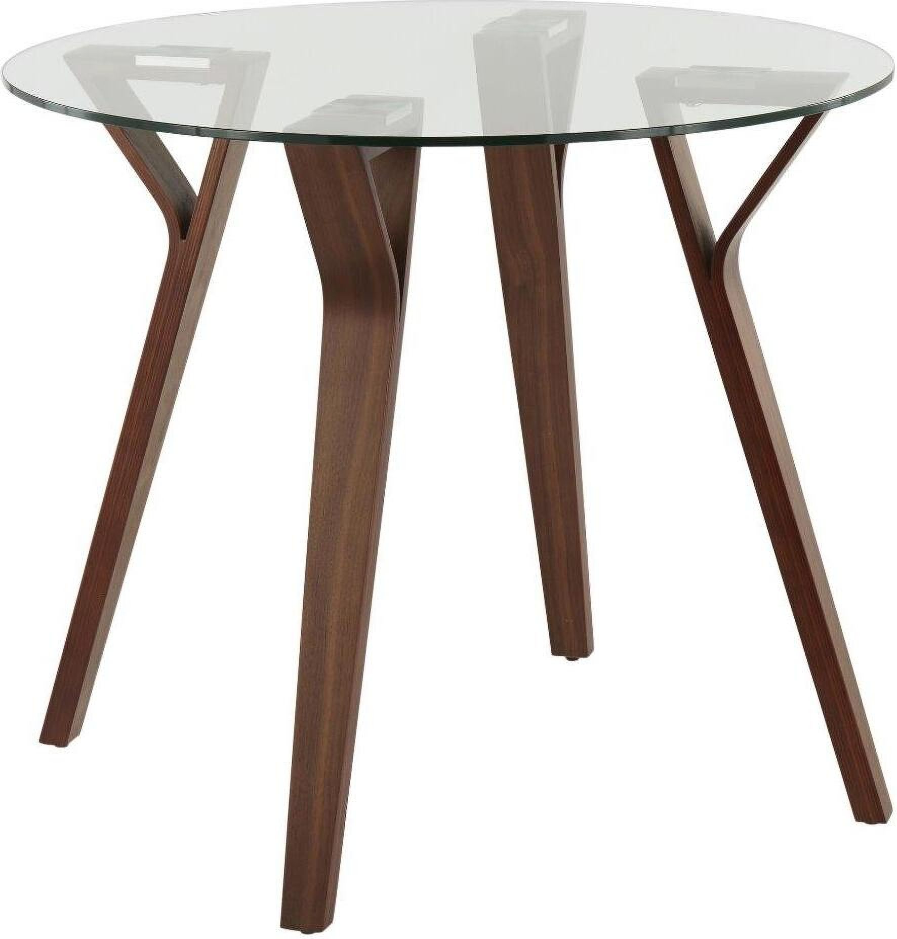 Folia Mid-Century Modern Round Dinette Table In Walnut Wood And Clear Glass By Lumisource ... regarding Folia Dinette Table