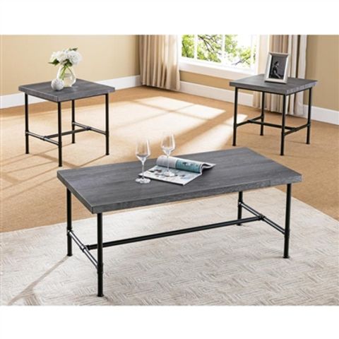 Frontier 3 Piece Occasional Table Set In Grey Finish By Crown Mark - Cm ... throughout Styling Your Gray 3-Piece Table Set A Practical Guide