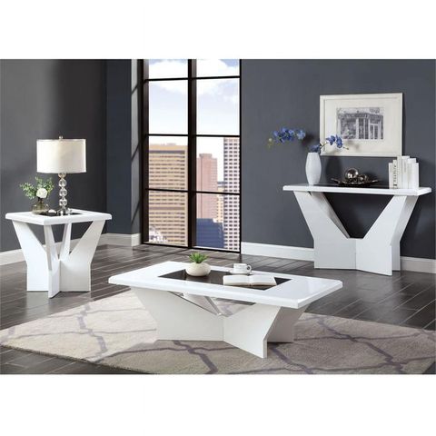 Furniture Of America Avens Contemporary Wood 3-Piece Coffee Table Set ... with Furniture Of America Condway Wood 3-Piece Coffee Table Set In Antique White